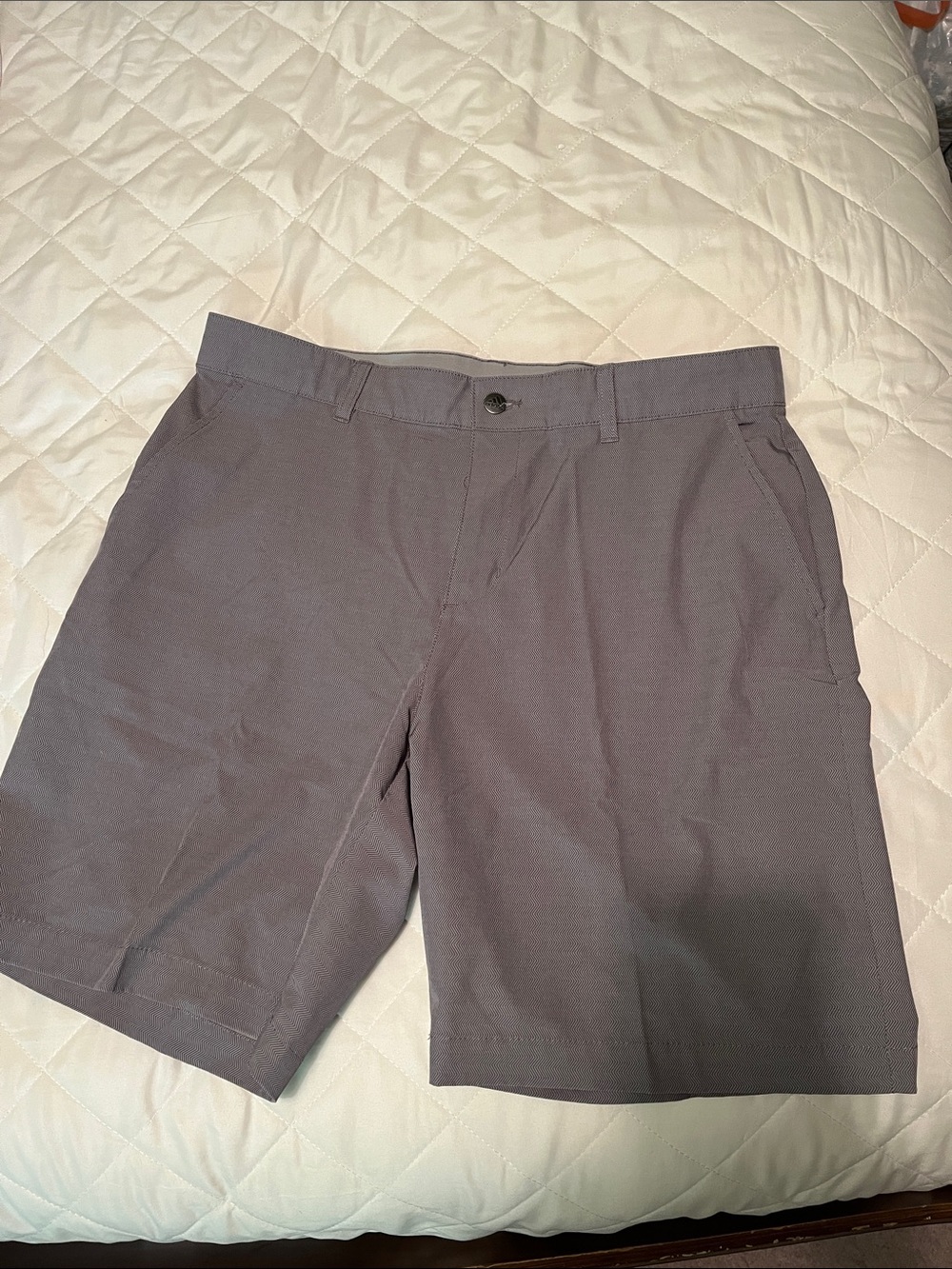 adidas Men's Charcoal Flat-Front Golf Shorts